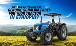 Advertisement for Sonalika tractor parts in Ethiopia