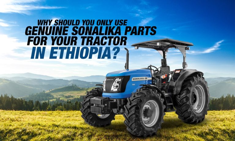 Advertisement for Sonalika tractor parts in Ethiopia